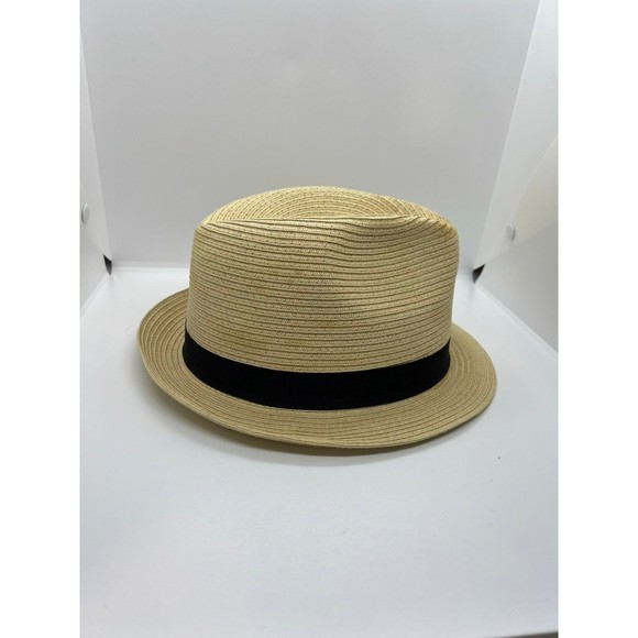 Classic Tan Fedora Hat with Black Band - Picture 2 of 7